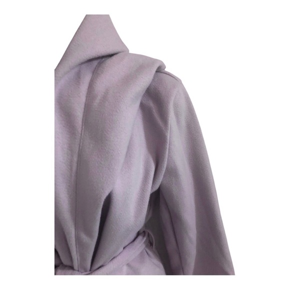 Haute monde lilac light purple oversized hood belted coat size large brand new - Picture 11 of 12